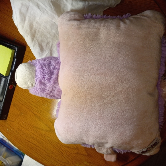 Magical UNICORN Pastel Purple and pink plush travel size pillow pet. - Picture 6 of 7